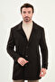 Straight Slim Fit Bag Pocket Wide Collar Wool Men's Coat Brown - 21323.25K - 4