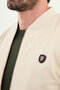 Striped Slim Fit Judge Collar Men's Coat Beige - 39645.25K - 2