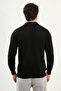 Striped Slim Fit Polo Neck Men's Knitwear Sweater Black - 11559.25K - 3