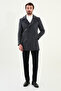 Striped Slim Fit Wide Collar Double Breasted Cashmere Men's Coat Navy Blue-Grey - 21324.25K - 3