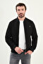 Striped Slim Fit Judge Collar Men's Coat Black - 39645.25K - 4