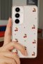 Compatible with Samsung S24 Plus / S25 Plus - Epoxy Cherry Pattern, Transparent, Shockproof Phone Case