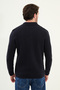 Patterned Slim Fit Pocket Shirt Collar Men's Knitwear Jacket Navy Blue - 11241.25K - 5