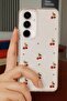 Samsung A16 Compatible - Epoxy Cherry Pattern, Transparent, Shockproof Phone Case