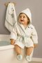 Giraffe Patterned Baby Towel Bathrobe Set Organic Antibacterial - Baby Birth Gift - 6
