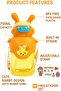 750 ml Hanging Children's Water Bottle with Rabbit Figure and Lid with Sticker Gift - 4