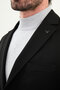 Straight Slim Fit Mono Collar Classic Wool Men's Suit Black - 45410.25K - 2