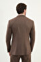 Gray Slim Fit Bag Pocket Mono Collar Wool Men's Suit Brown - 45414.25K - 5