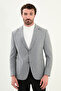 Striped Slim Fit Bag Pocket Wide Collar Wool Men's Jacket Gray - 41466.25K - 4