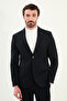 Straight Slim Fit Mono Collar Classic Wool Men's Suit Navy Blue - 45410.25K - 4
