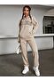 Unisex Men's Women's Los Angeles California Printed Oversize 3 Thread Hooded Tracksuit Set - 4