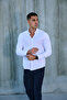 White Collar Buttoned Oxford Cotton Lycra Slim Fit Men's Shirt - 8