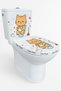 Toilet Seat Sticker Cute Cat Hearts and Clouds Themed Bathroom Toilet Sticker - 2