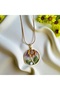 316L Steel Pinterest Style Floral Motif Enamel Necklace – Hand Painted – Gold Tone