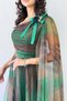 Batik Print One-Shoulder Tulle Detail Evening Dress Purple, Orange, Green - 6