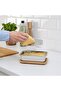 365+ Food container with lid, rectangular stainless steel/bamboo, 1.0 l - 2