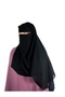 2 Layer Chiffon Niqab with Back Tying Cord Breathable Face Veil - 7