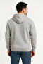 Men's Three Thread Hooded Full Zipper Kangaroo Pocket Sweatshirt Hoodie - Gray