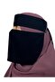 1 Layer Short Chiffon Niqab with Back Tying Cord, Breathable Face Veil
