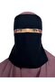 1 Layer Short Chiffon Niqab with Back Tying Cord, Breathable Face Veil - 2