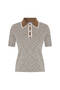 Polo Neck Knitwear Top Natural - 6
