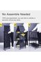 Multi-Use Folding Storage Shelf Unit with 4 Layers and Wheels in Black Metal - 7