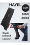 3 Pairs of Quality Cotton Navy Blue Anti-Resistant Black Patterned Men's Socks