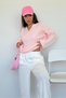 Pink V-Neck Knitwear Women's Sweater Mg2501 - 5