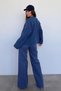 Indigo V-Neck Knitwear Women's Sweater Mg2501 - 7