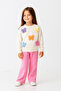 Girl's Appliqued Bow Detailed Knitwear Top and Bottom Set 2-Piece Set - 2