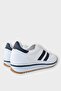 Men's Leather Casual Comfortable Sports Shoes White - Navy Blue - 4