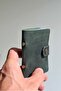 Green Card Holder Genuine Leather Transparent Inside 10 Compartments Small Card Holder Gift Business Card Holder 9 X 7 cm - 5