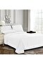 Lazy Hauz 4-Piece Hotel Quality Bed Sheet Set - Double Size, White Striped, 100% Cotton - 4