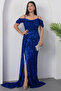 Sweetheart Neckline Front Gathered Sequin Dress 41066 - 4