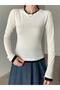 Ecru Double Collar Transparent Blouse - 2
