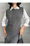Women's Button Detailed Vest and Skirt Bottom Top Double Knitwear Set - 4