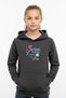 3-Piece Hooded Kangaroo Pocket Printed Detail Girl's Sweatshirt - 4