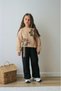 Girl's Tracksuit Set with 3-Thread Ribbed Top and Bottom, Winter Thick Lycra Floral Patterned - 3