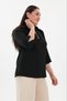 Plus Size Chiffon Blouse with Pearl and Buckle Detail - 3