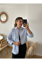 Kadın Oversize Basic Uzun Gömlek - Açık Mavi