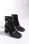 Women's Heeled Boots 00120010 Black Patent Leather - 5