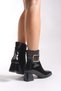 Women's Heeled Boots 00120015 Black Patent Leather - 5