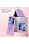Samsung Galaxy Z Flip 5 Case Cover | Hard PC Phone Case with Ring Holder | Blue - 5