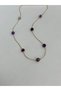 Purple Beaded Thin Chain Necklace - 3