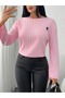 Elegant Pink Knitted Patterned Sweater – Stylish Design with Logo Detail - 4