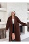 Buttoned Oversize Coat with Cashmere Shoulder Detail and Belt - 5