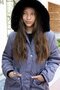 Anthracite Padded Girl's down Jacket with Pockets, Fur Lining and Detachable Hood 21523 - 2