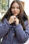 Anthracite Padded Girl's down Jacket with Pockets, Fur Lining and Detachable Hood 21523 - 8