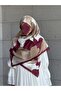 Cotton Vera Pattern Scarf-Burgundy - 6