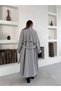 Buttoned Oversize Coat with Cashmere Shoulder Detail and Belt - 6